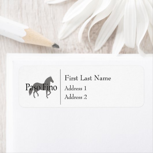 Paso Fino Silhouet Tekst 1 Etiket (Insitu)