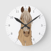 Paso Finos: Paso Horse Palomino Head Ronde Klok (Voorkant)