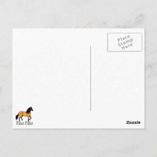 Paso Horse Buckskin Paso Fino Briefkaart (Achterkant)