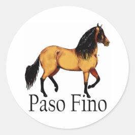 Paso Horse Buckskin Paso Fino Ronde Sticker