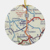 Paso Robles CA  Map Keramisch Ornament (Voorkant)