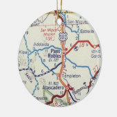 Paso Robles CA  Map Keramisch Ornament (Links)