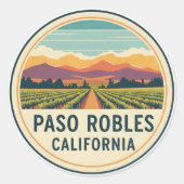 Paso Robles California Central Coast Ronde Sticker (Voorkant)