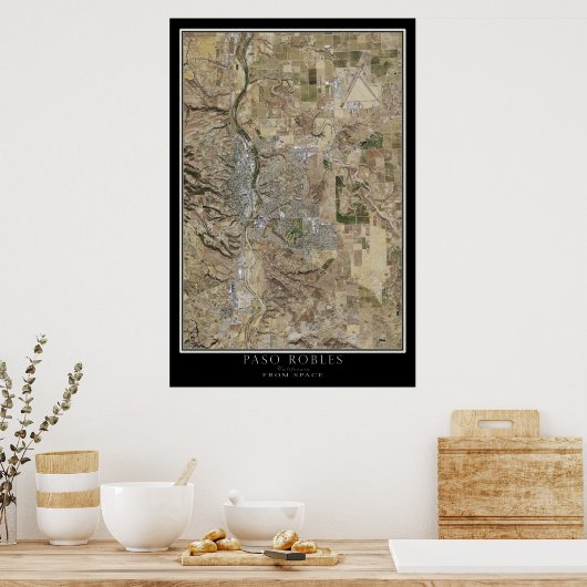 Paso Robles California Satellite Poster Map (Keuken)