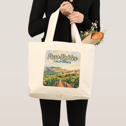 Paso Robles California Vineyard Central Coast Grote Tote Bag (Voorkant (product))