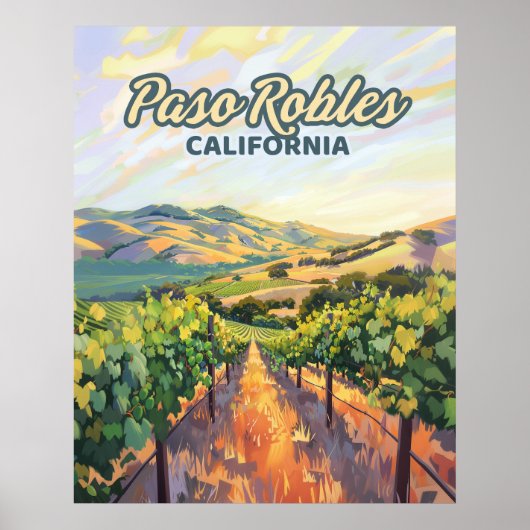 Paso Robles California Vineyard Central Coast Poster (Voorkant)
