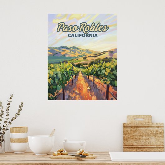 Paso Robles California Vineyard Central Coast Poster (Keuken)