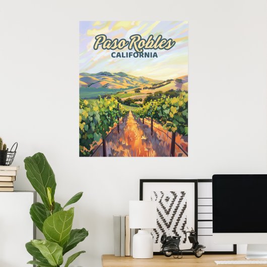 Paso Robles California Vineyard Central Coast Poster (Thuiskantoor)