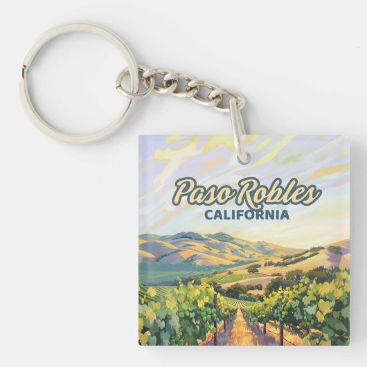 Paso Robles California Vineyard Central Coast Sleutelhanger (Voorkant)