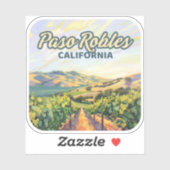 Paso Robles California Vineyard Central Coast Sticker (Vel)