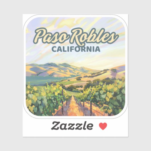 Paso Robles California Vineyard Central Coast Sticker (Vel)
