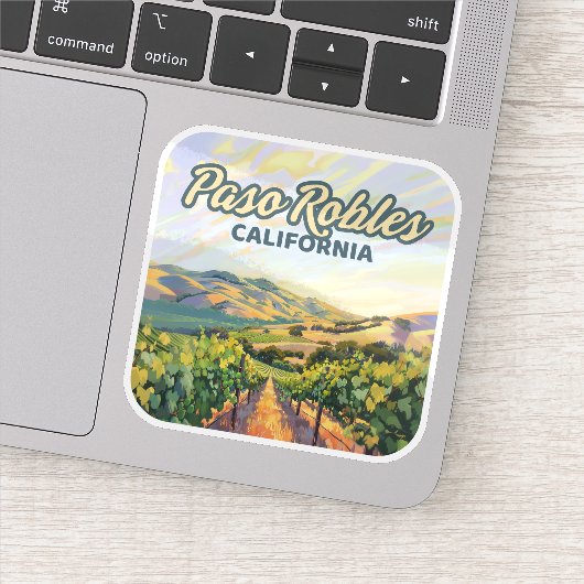 Paso Robles California Vineyard Central Coast Sticker (Detail)