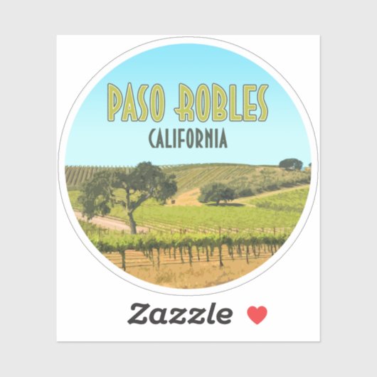 Paso Robles California Vineyard  Sticker (Vel)