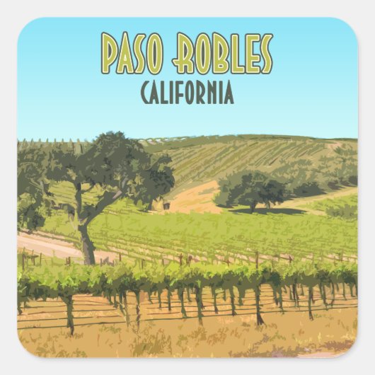 Paso Robles California Vineyard  Vierkante Sticker (Voorkant)