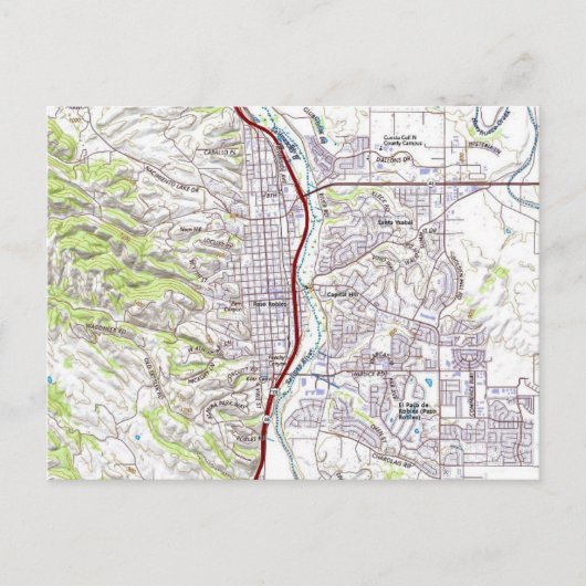 Paso Robles, Californië Kaart (Voorkant)