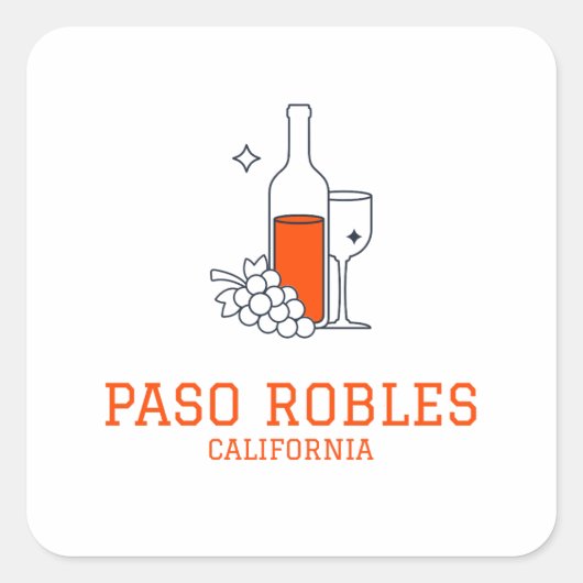 Paso Robles - Californië Vierkante Sticker (Voorkant)