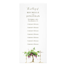 Paso Robles Vineyard Wedding Ceremony Program Reclamekaart