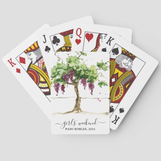 Paso Robles Vineyard Winery Girls' Weekend Pokerkaarten (Achterkant)