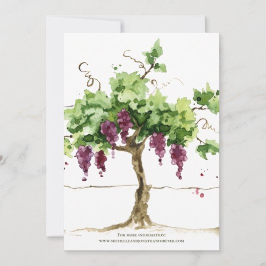 Paso Robles Vineyard Winery Grapevine Wedding Kaart (Achterkant)