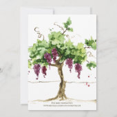 Paso Robles Vineyard Winery Grapevine Wedding Kaart (Achterkant)