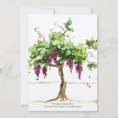 Paso Robles Vineyard Winery Grapevine Wedding Kaart (Achterkant)