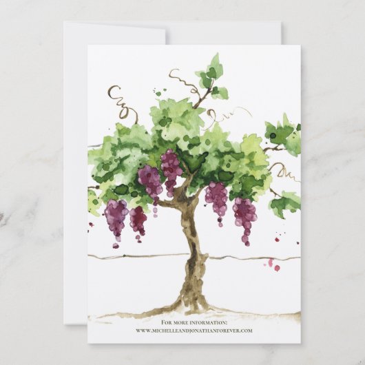 Paso Robles Vineyard Winery Grapevine Wedding Kaart (Achterkant)