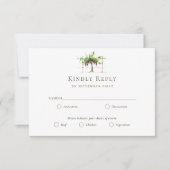 Paso Robles Vineyard Winery Grapevine Wedding RSVP Kaart (Voorkant)