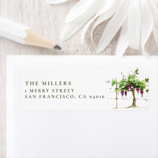 Paso Robles Vineyard Winery Wedding Address Label (Insitu)
