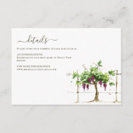 Paso Robles Vineyard Winery Wedding Enclosure Kaar Informatiekaartje