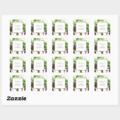 Paso Robles Vineyard Winery Wedding Envelope Seals Vierkante Sticker (Vel)