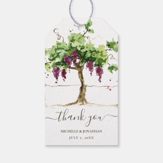 Paso Robles Vineyard Winery Wedding Favors Cadeaulabel (Achterkant)