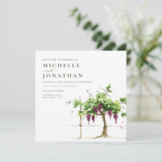 Paso Robles Vineyard Winery Wedding Kaart (Staand voorkant)