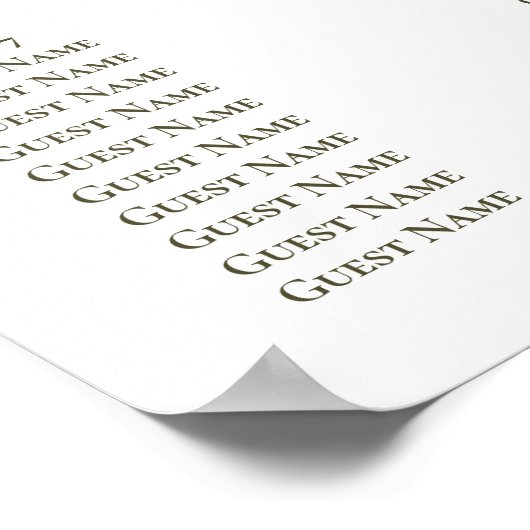 Paso Robles Vineyard Winery Wedding Seating Chart Poster (Hoek)