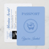 Paspoort Baby shower Adventure wacht uitnodiging (Voorkant / Achterkant)