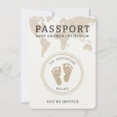 Paspoort Baby shower Invitation – Reisthema Kaart (Voorkant)