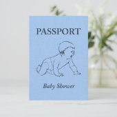 paspoort baby shower kaart (Staand voorkant)