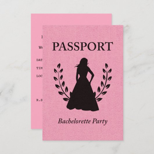 paspoort bachelorette kaart (Voorkant / Achterkant)