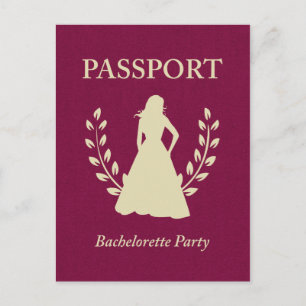 paspoort bachelorette uitnodiging briefkaart
