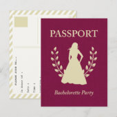 paspoort bachelorette uitnodiging briefkaart (Voorkant / Achterkant)