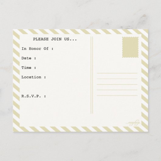 paspoort bachelorette uitnodiging briefkaart (Achterkant)