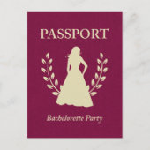 paspoort bachelorette uitnodiging briefkaart (Voorkant)