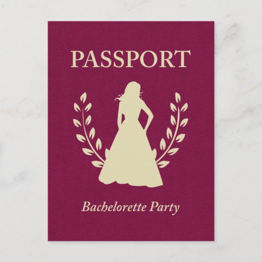 paspoort bachelorette uitnodiging briefkaart (Voorkant)