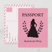 paspoort bachelorette uitnodiging briefkaart (Voorkant / Achterkant)