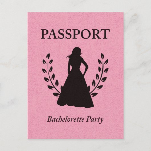 paspoort bachelorette uitnodiging briefkaart (Voorkant)