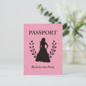 paspoort bachelorette uitnodiging briefkaart (Staand voorkant)