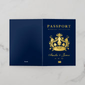 Paspoort Bestemming Bruiloft echte Folie uitnodigi Folie Wenskaart (Buiten Laag)