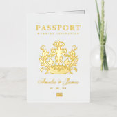 Paspoort Bestemming Bruiloft echte Folie uitnodigi Folie Wenskaart (Voorkant)