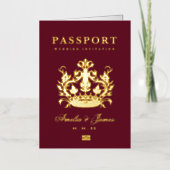Paspoort Bestemming Bruiloft echte Folie uitnodigi Folie Wenskaart (Voorkant)