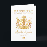 Paspoort Bestemming Bruiloft Faux gouden uitnodigi<br><div class="desc">Bestemming Bruiloft Paspoort Uitnodiging faux Gold Foil,  perfect voor een bestemming bruiloft thema,  Reizen Thema bruiloft uitnodiging. Om de logo van een land of andere veranderingen te zetten,  neem dan contact met mij op.</div>