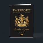 Paspoort Bestemming Bruiloft Faux gouden uitnodigi<br><div class="desc">Bestemming Bruiloft Paspoort Uitnodiging faux Gold Foil,  perfect voor een bestemming bruiloft thema,  Reizen Thema bruiloft uitnodiging. Om de logo van een land of andere veranderingen te zetten,  neem dan contact met mij op.</div>